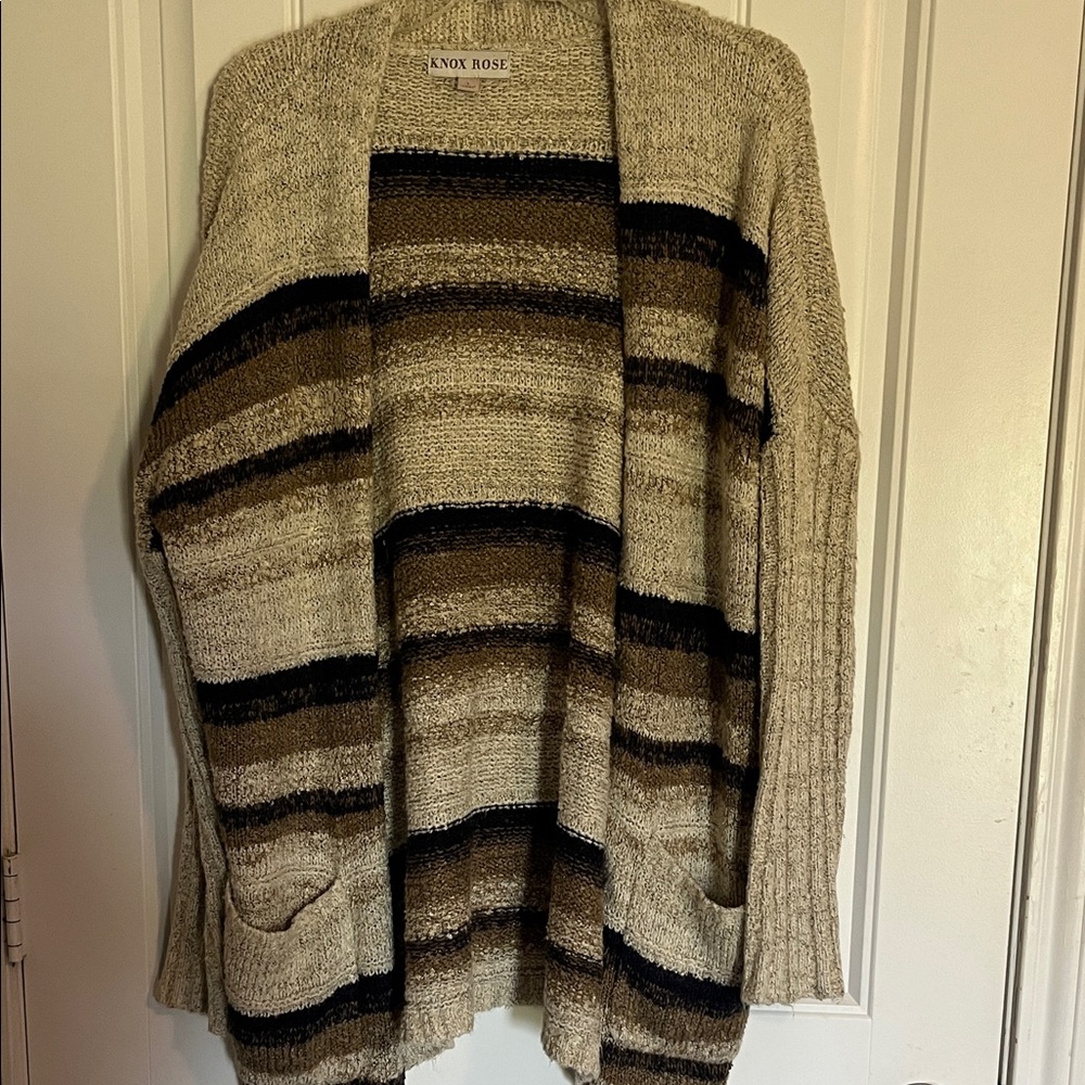Knox Rose Women's Multicolor Striped Cardigan